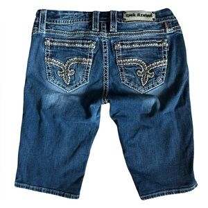 Rock Revival NANCY Easy BERMUDA Jean Shorts Blue Fade Women’s Size 29.
